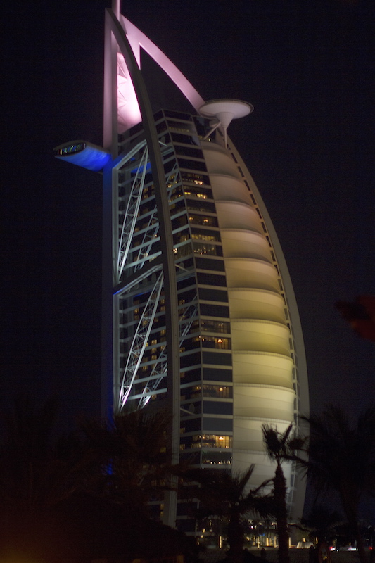 Dubai - Burj Al Arab - Iluminação noturna