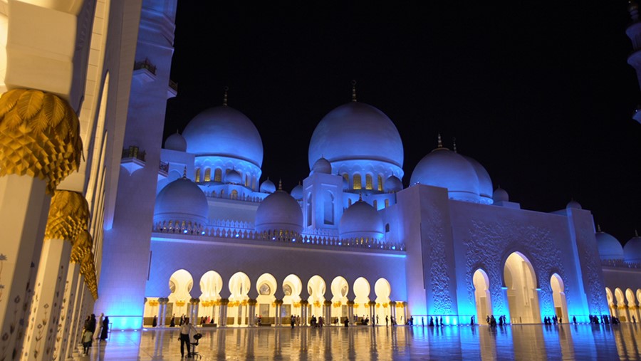 Abu Dhabi - Mesquita Sheikh Zayed - As luzes da mesquita