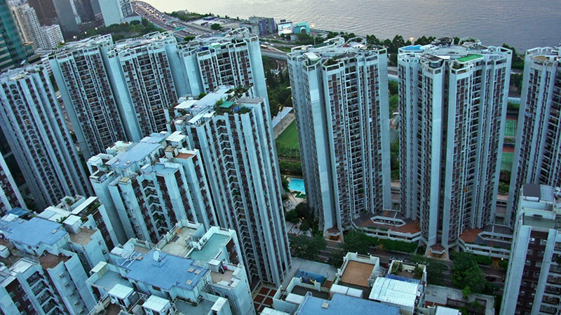 Hong Kong - Prédios residenciais altos são muito comuns