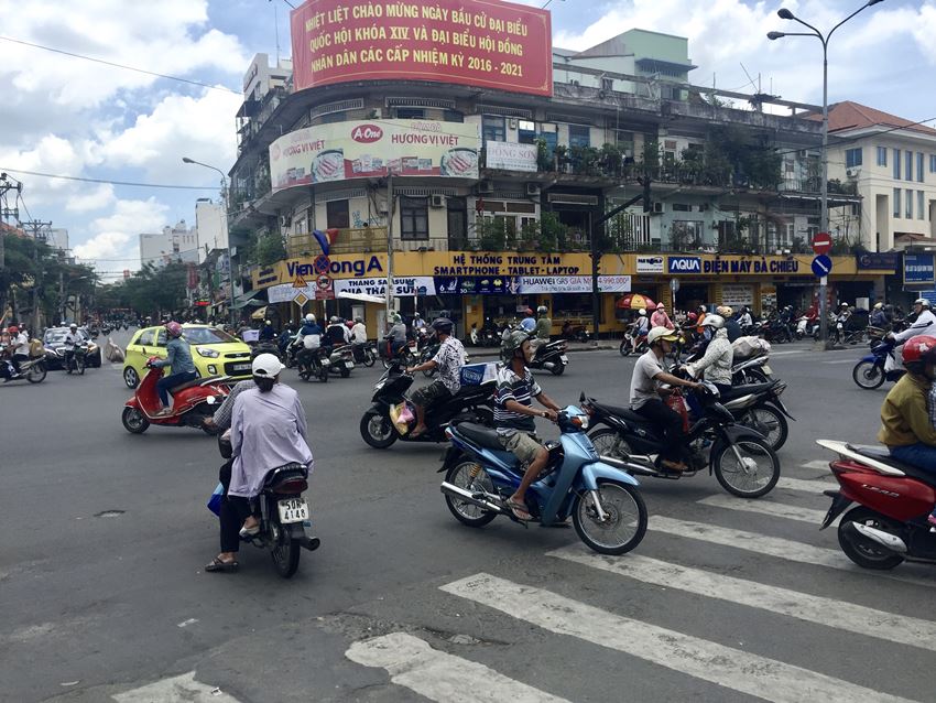 Trânsito de motos em Ho Chi Minh